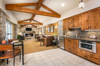 Clubhouse Kitchen at Salt Lake City Apartments Near TRAX Light Rail